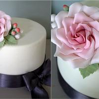 Large rose celebration cake