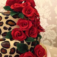 Leopard print and roses 