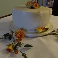Kenyan Roses - 3 Tier S Stand Wedding Cake