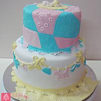 Baby on Quilt for Baby shower cake