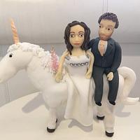 Logs wedding cake, plus unicorn. 