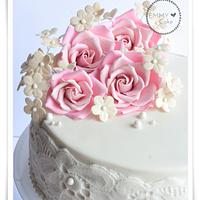 Valentine's day cake with roses