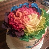 Rainbow Rose Cake