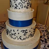 Blue & Black buttercream wedding cake