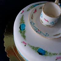 Cup and Blue Roses Cakes..  