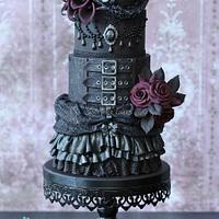 Gothic wedding cake with top hat