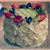 Fresh fruit & cream swirl cake