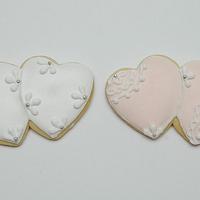 Romantic Wedding Double Hearts Cookies