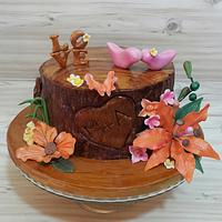 Tree bark cake