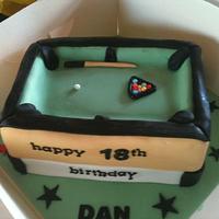 snooker table cake 