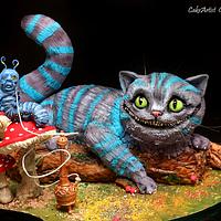 3D-cake. Cheshire cat. Alice's adventures in wonderland.
