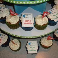 Golfing Doctor's 60th Birthday Cake & Cupcakes