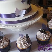 Simple 2 Tier Butterfly Wedding Cake