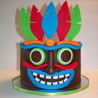 Luau Tiki Head Cake