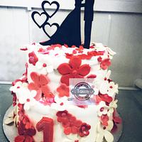 anniversary cake semi fondant for one year anniversary 