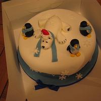 Polar Bear and friends Christmas cake