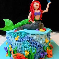 little mermaid ocean cake