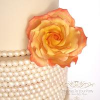 Peace Rose Wedding Cake