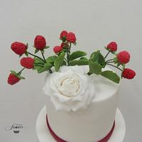 Raspberry wedding cake