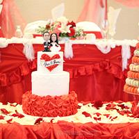 Red Vintage Wedding Cake