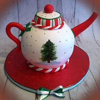 Handpainted Christmas teapot