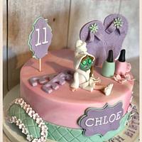 Spa party cake
