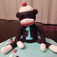 Sock Monkey Smash Cake for Jake