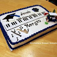 Music and Golf Themed Graduation Cake