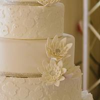 Tinkerbell and Lace Wedding Cake