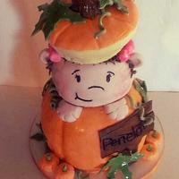 pumpkin baby shower cake