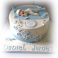Baby boy christening cake
