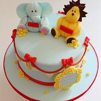 Harvey the Lion and Kenny the Elephant Cake