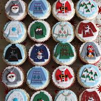 Christmas sweater cupcakes