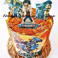 Tobot themed cake