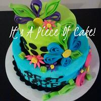 My First Attempt at Quilling!!! Quilled Cake, Iced in Buttercream