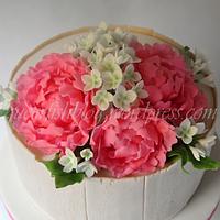 Wedding Cake - Pink Peonies