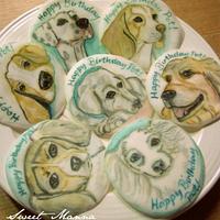 Chocolate Cupcakes with Hand Painted Dog Toppers