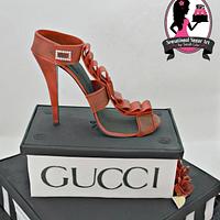 Gucci Shoe and Designer Boxes Cake