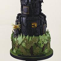 Alien and Predator Wedding Cake
