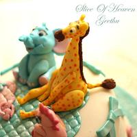 Baby animal toy cake