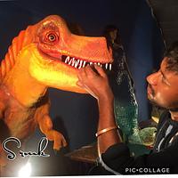 T-rex dinosaur cake