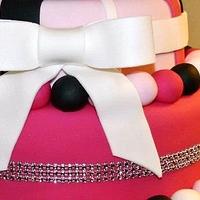 Pink, Black & White 21st Birthday Cake