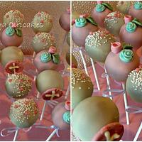 Shabby chic inspired Christening Cupcakes, Cookies & Cake pops