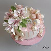 Birthday alstromerias cake