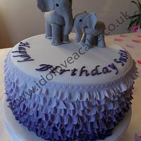 Ombre Cake for a Lady who Loves Elephant