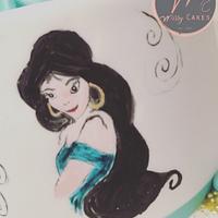 Princess jasmine painted cake 