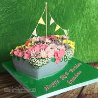 Sailing boat 80th birthday cake