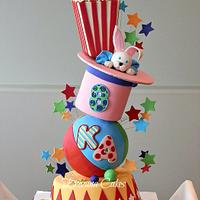 Gravity Defying - Topsy Turvy Carnival Themed Cake