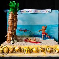 50th Birthday Beach Cake