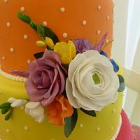 Summer Colours Wedding Cake